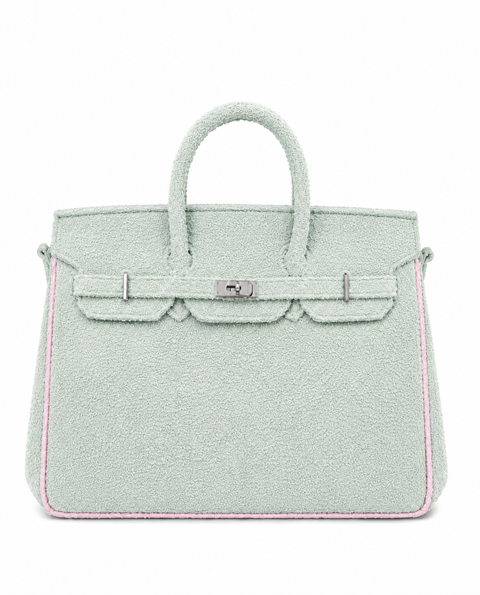 Towelling Totes Large - Mint & Baby Pink