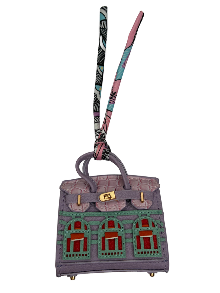 Home Sweet Home Bag Charm - Lilac & Mint