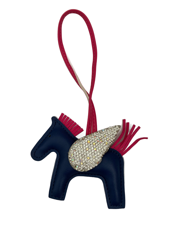 Unicorn Wing Charm - Navy & Pink