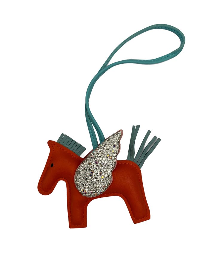 Unicorn Wing Charm - Orange & Blue