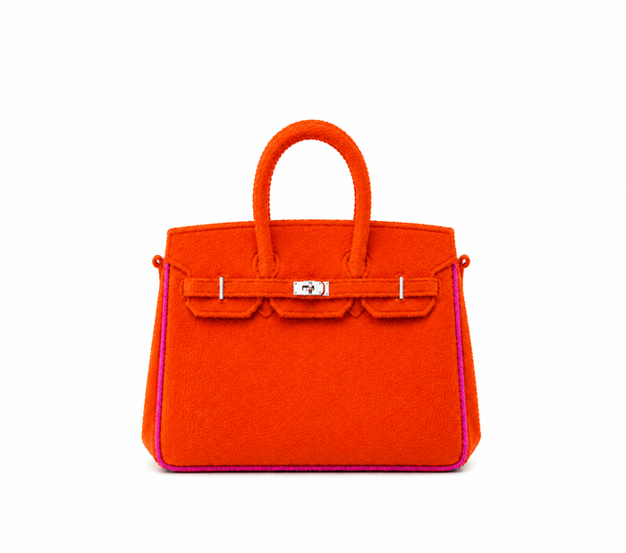 Towelling Totes Small - Orange & Pink