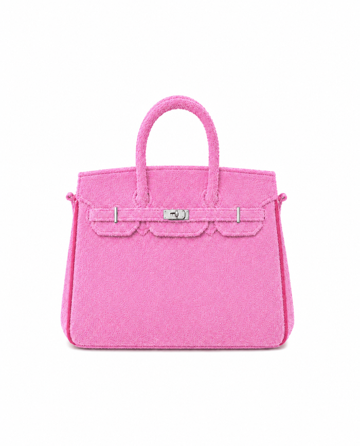 Towelling Totes Small - Baby Pink & Dark Pink