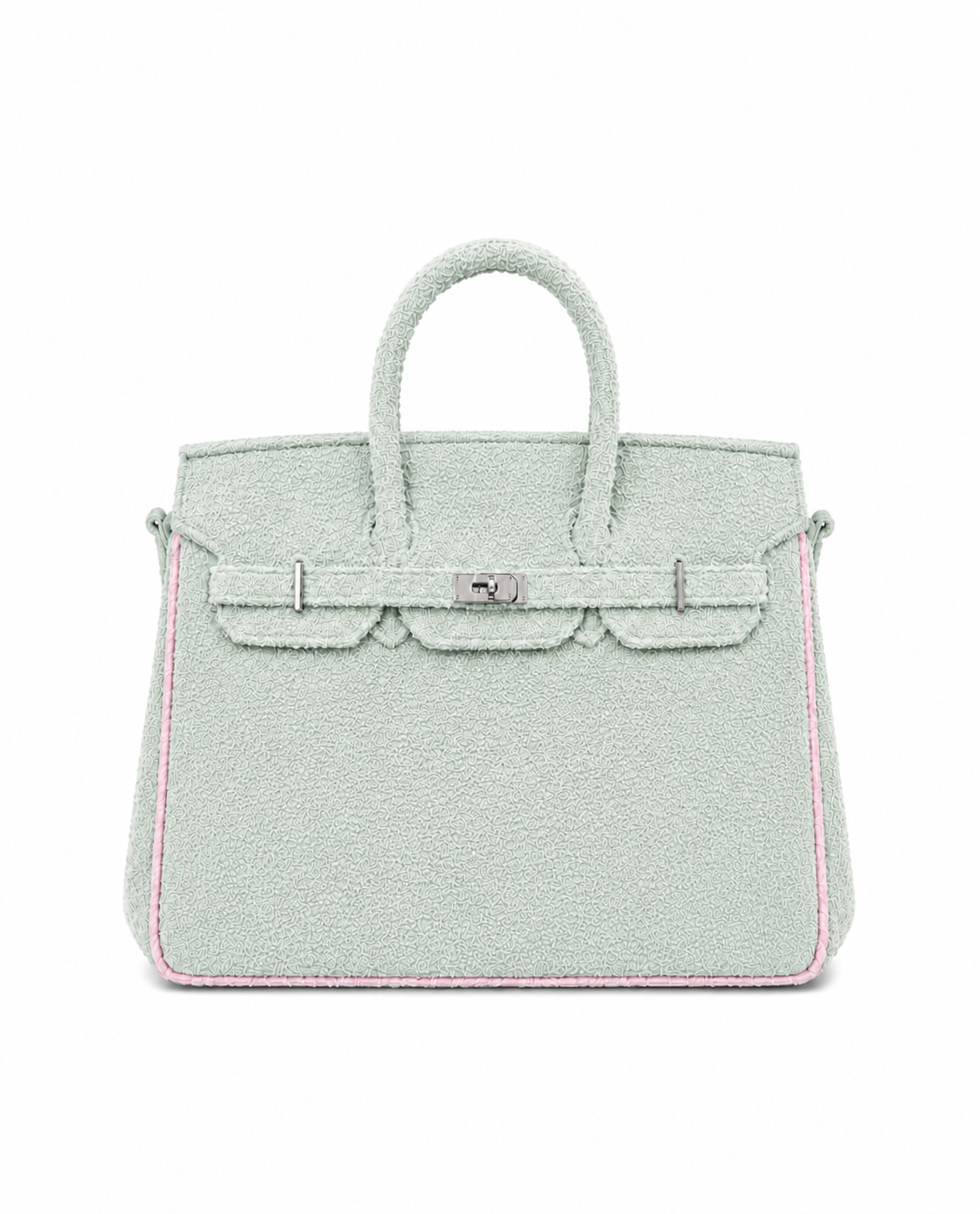 Towelling Totes Medium - Mint & Baby Pink
