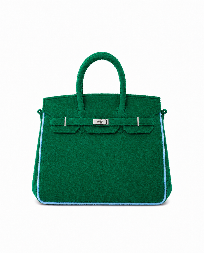 Towelling Totes Small - Green & Blue