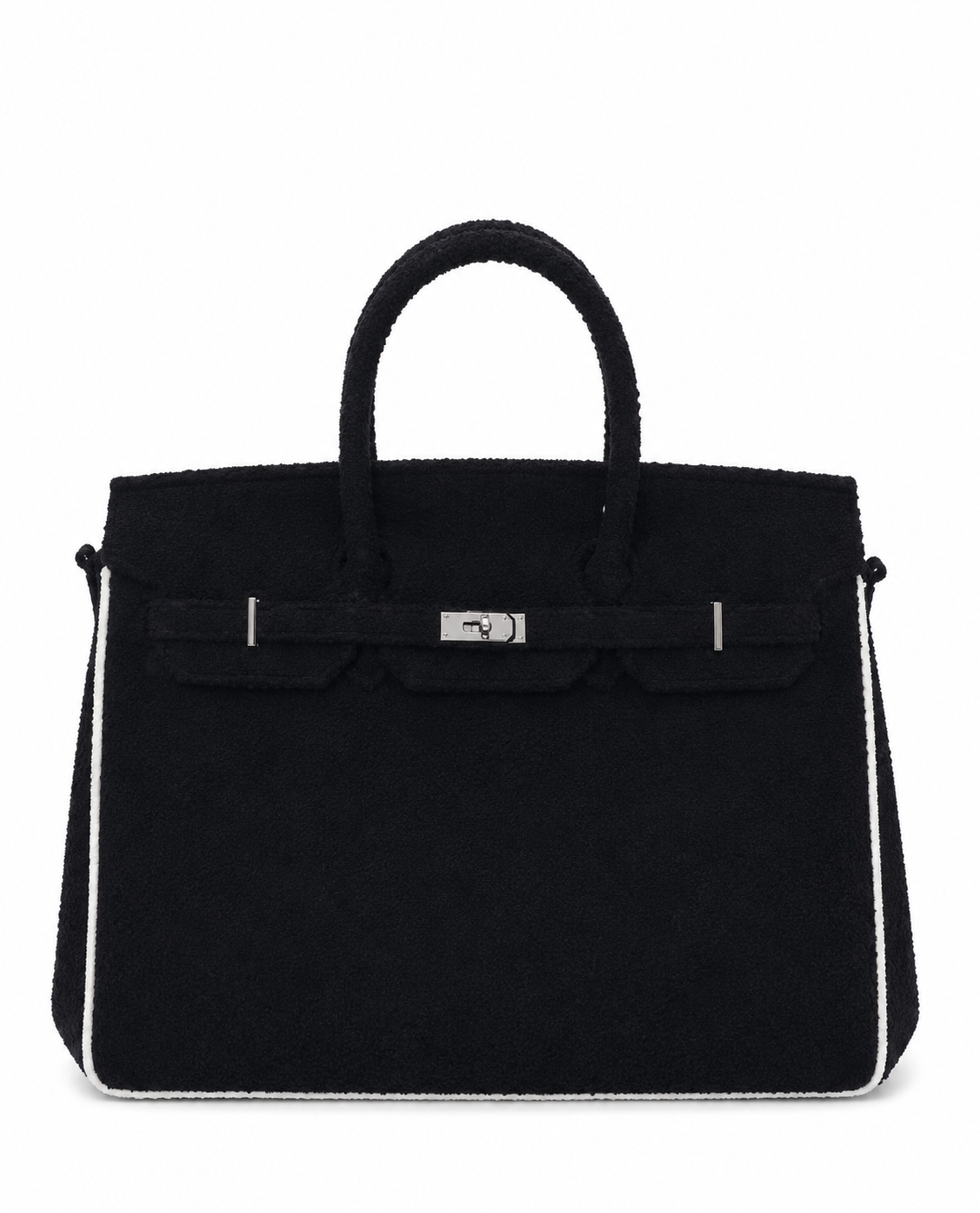 Towelling Totes Large - Black & White