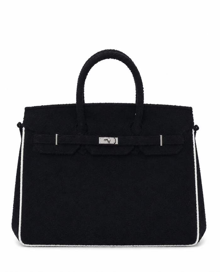 Towelling Totes Large - Black & White