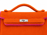 Towelling Clutch - Hot Orange & Barbie Pink — image 3