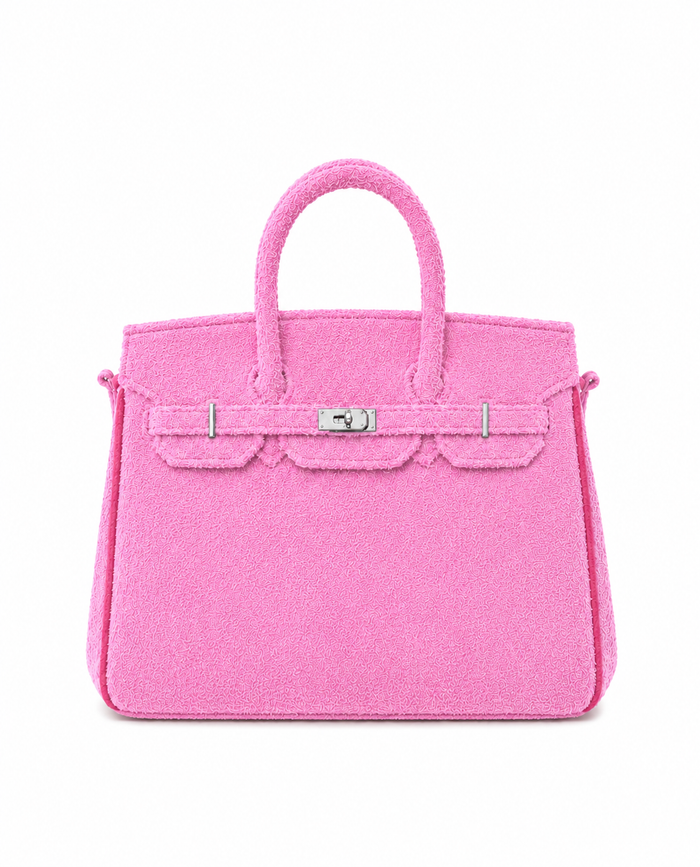 Towelling Totes Medium - Baby Pink & Dark Pink