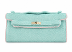 Towelling Clutch - Mint Green & Blush Pink — image 1