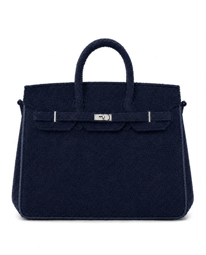 Towelling Totes Large - Double Navy