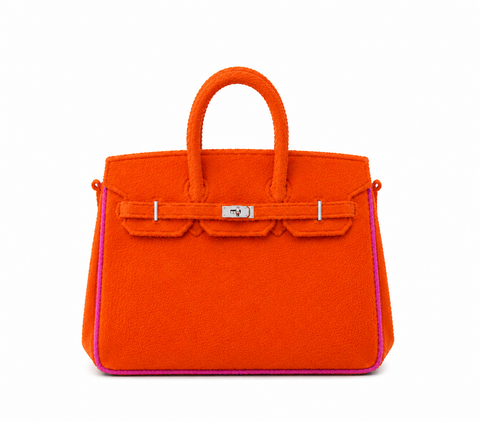 Towelling Totes Medium - Orange & Pink