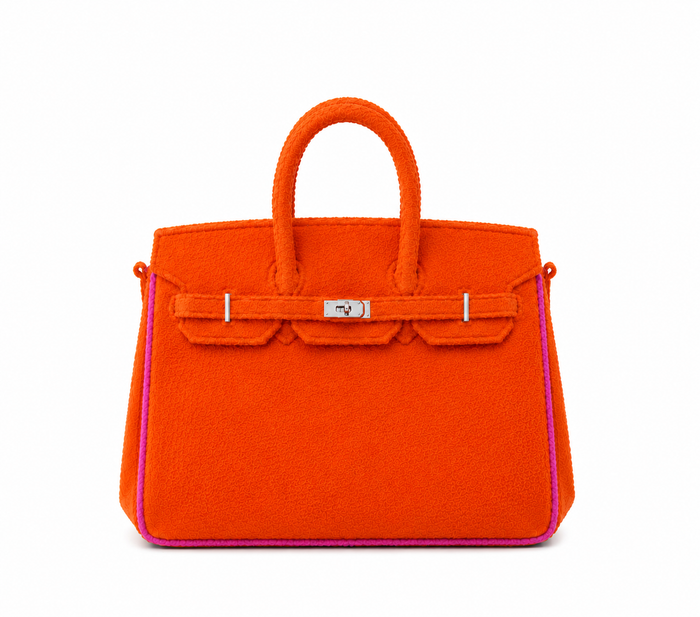 Towelling Totes Medium - Orange & Pink
