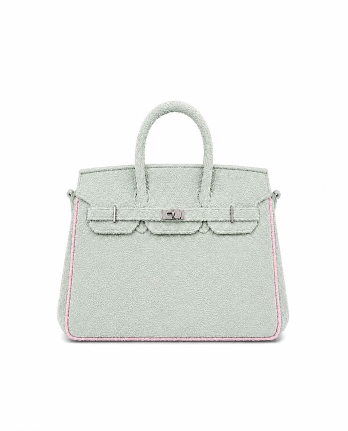 Towelling Totes Small - Mint & Baby Pink