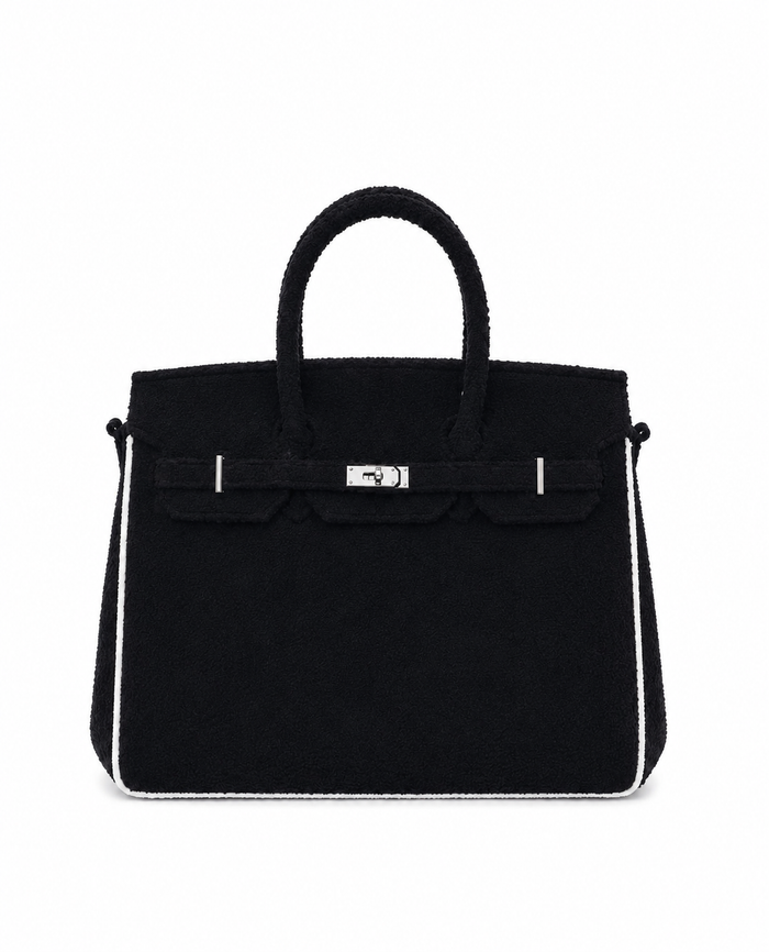 Towelling Totes Medium - Black & White