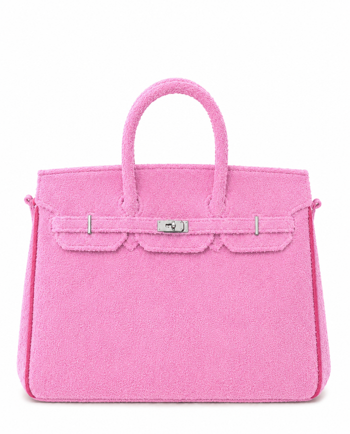 Towelling Totes Large - Baby Pink & Dark Pink