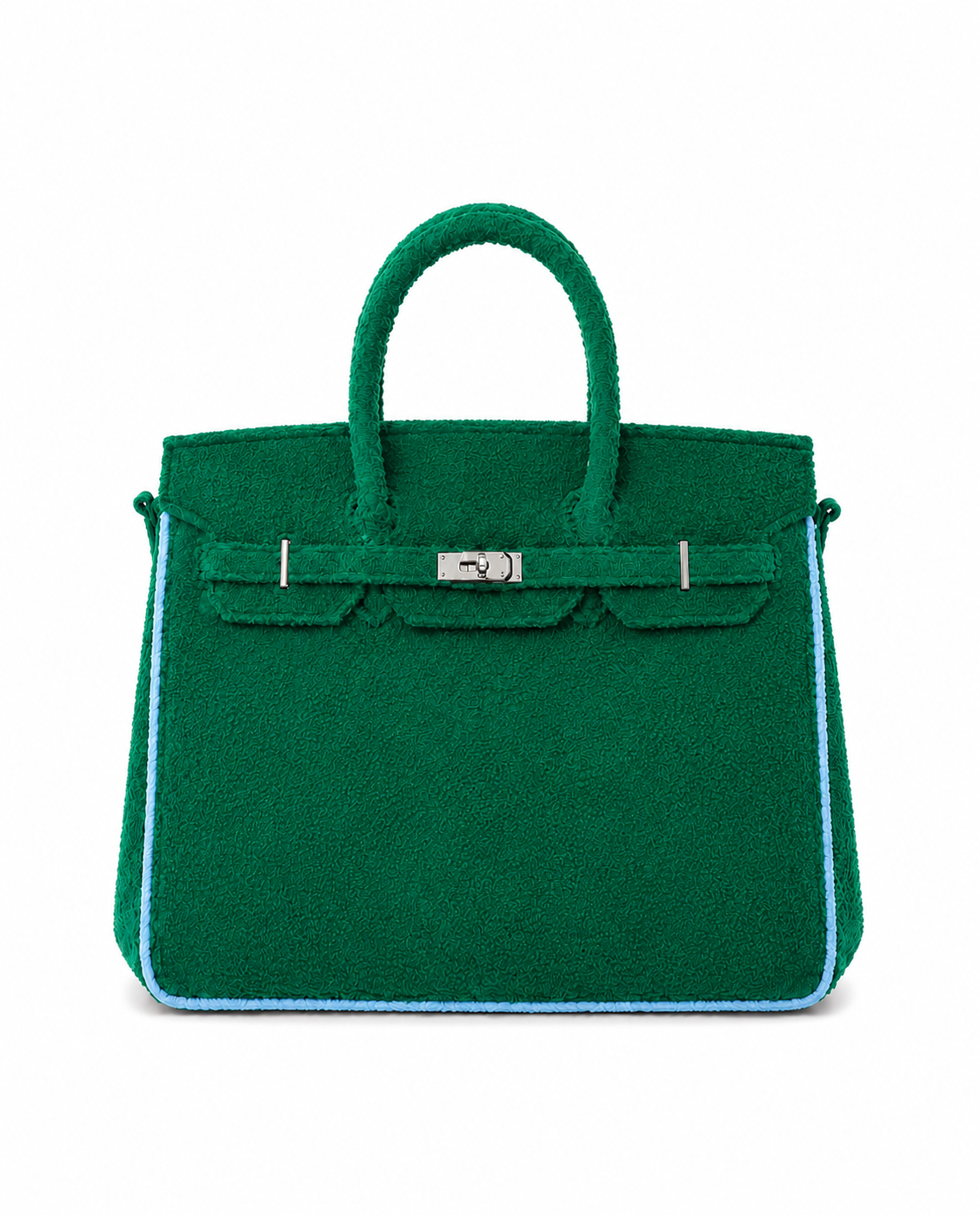 Towelling Totes Medium - Green & Blue