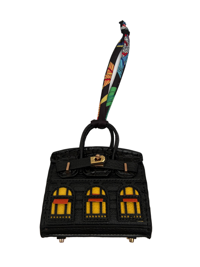 Home Sweet Home Bag Charm - Black & Yellow