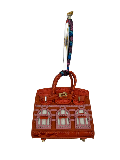 Home Sweet Home Bag Charm - Orange & Pink