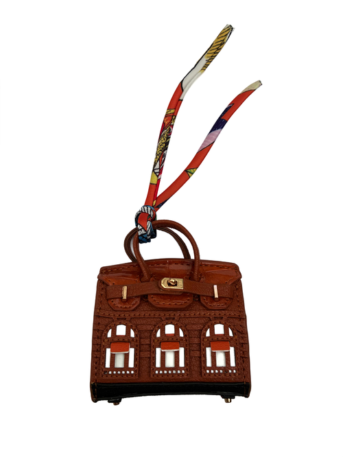 Home Sweet Home Bag Charm - Tan