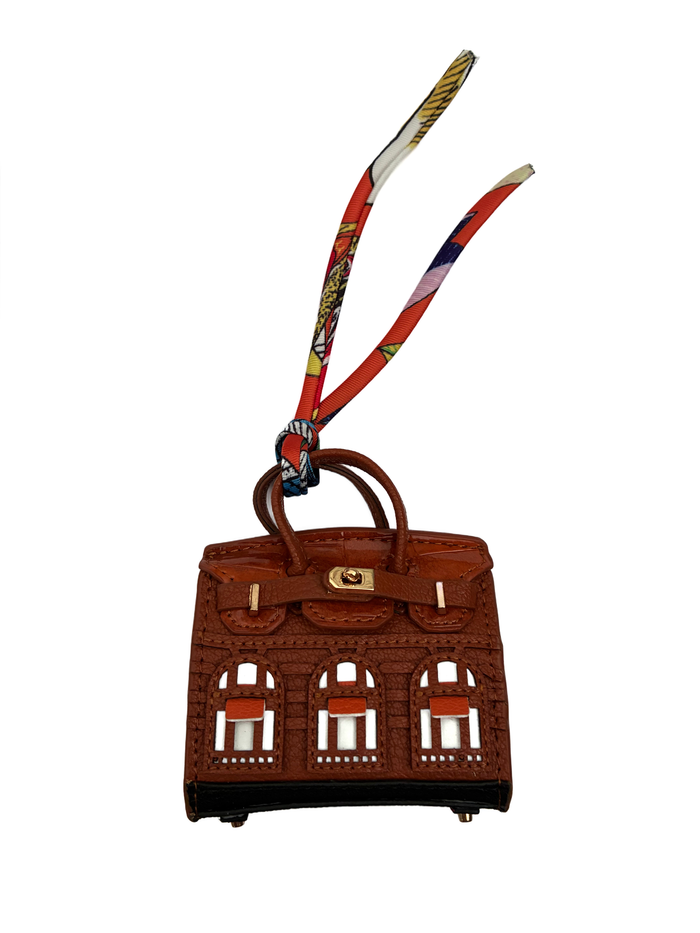 Home Sweet Home Bag Charm - Tan