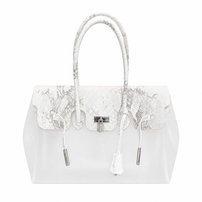 Jelly Tote Structured - Ivory Snake