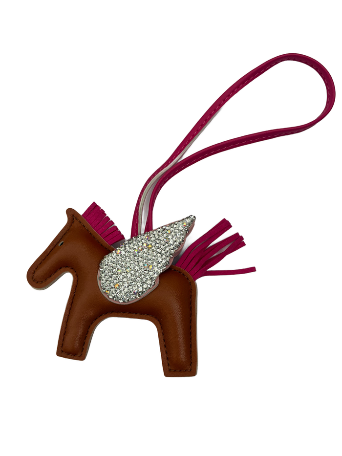 Unicorn Wing Charm - Brown & Pink
