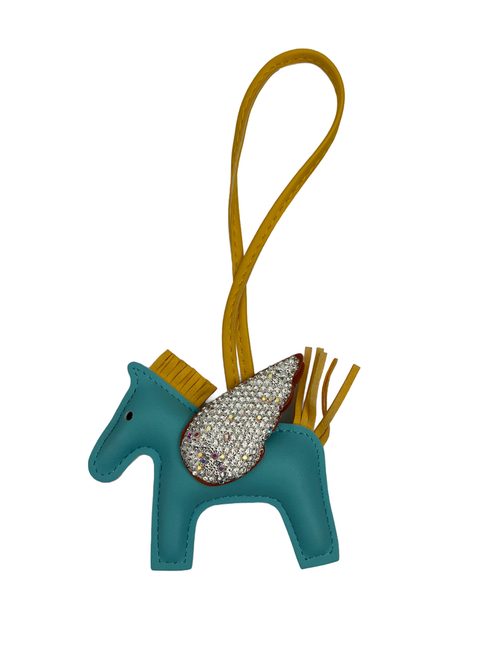 Unicorn Wing Charm - Teal & Yellow